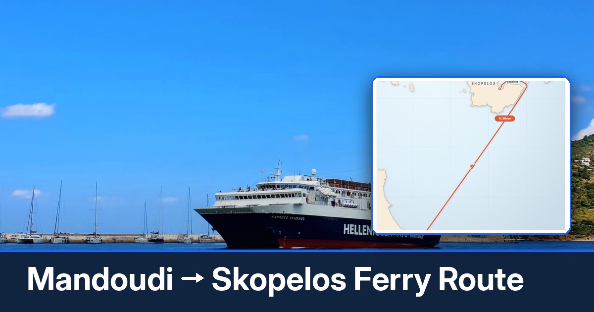 Mandoudi to Skopelos ferry route summary