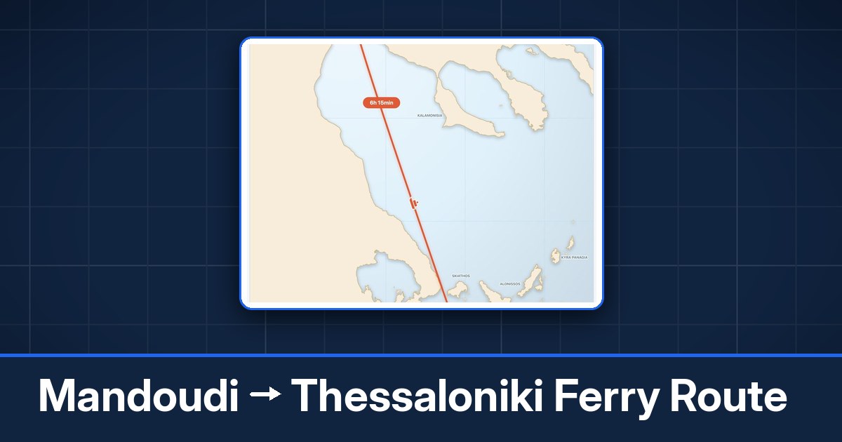 Mandoudi to Thessaloniki ferry route summary
