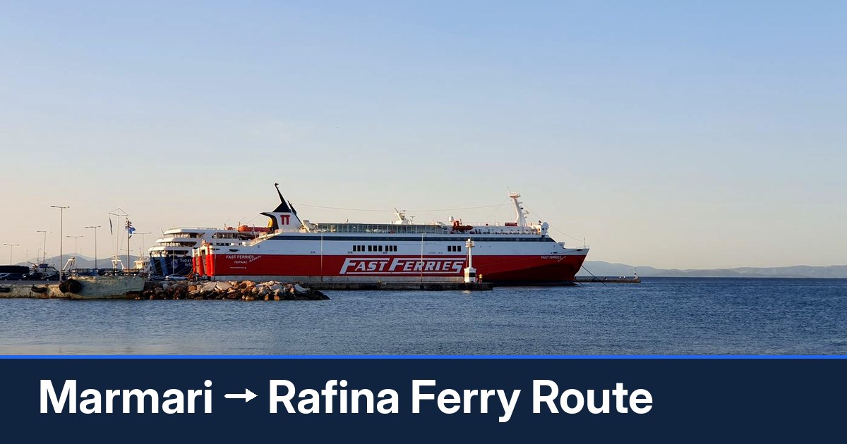 Marmari to Rafina ferry route summary