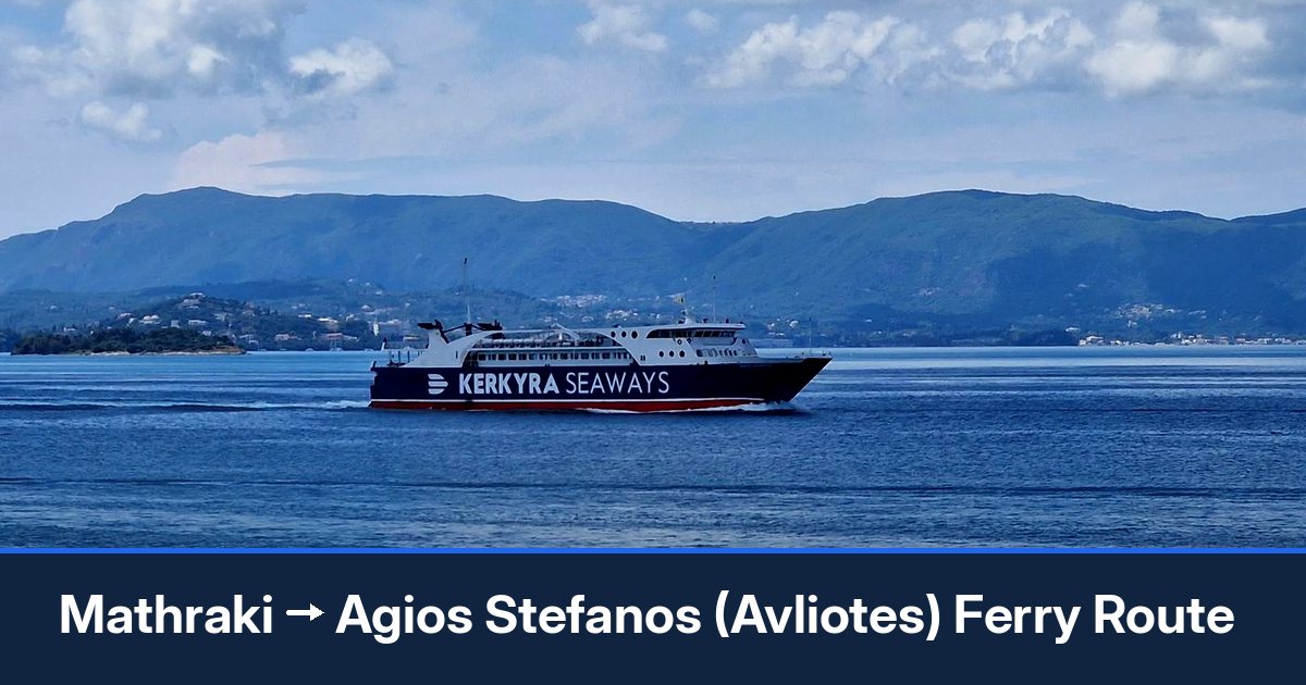 Mathraki to Agios Stefanos (Avliotes) ferry route summary