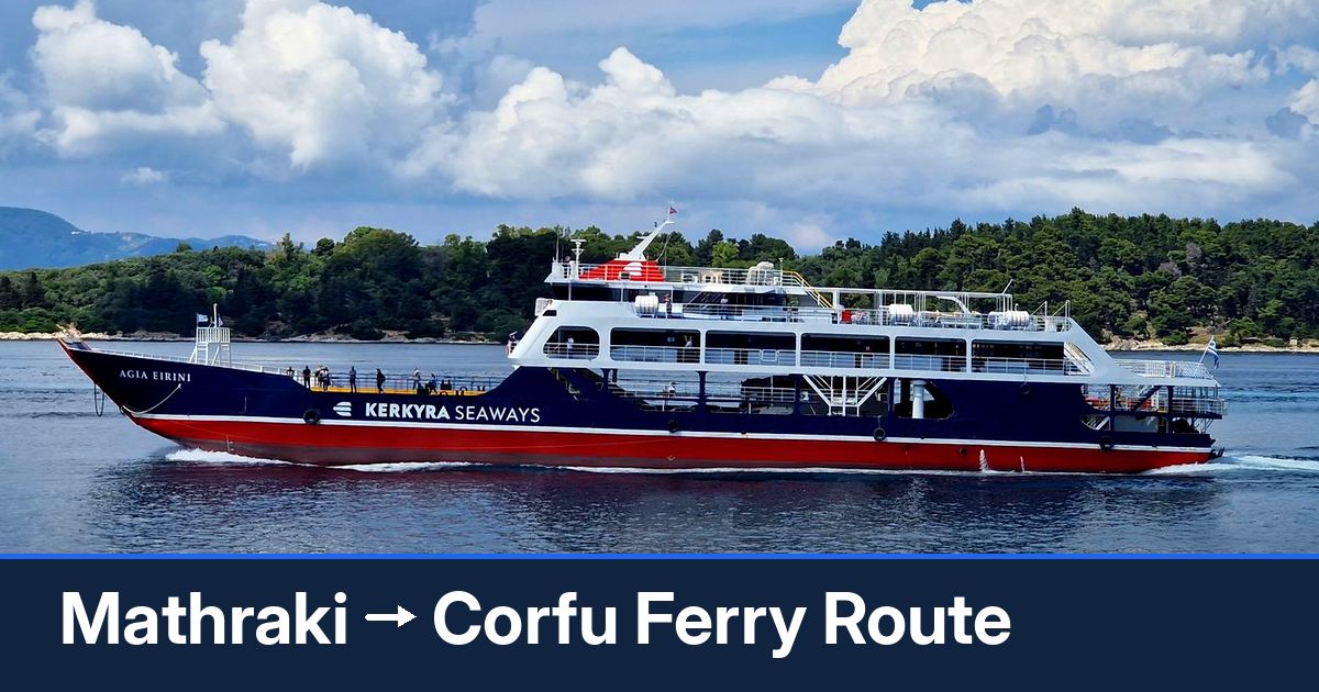 Mathraki to Corfu ferry route summary