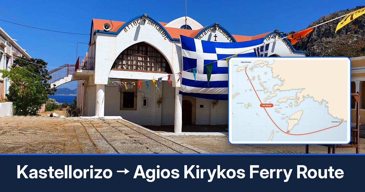 Kastellorizo to Agios Kirykos ferry route summary