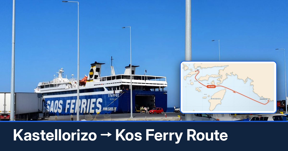 Kastellorizo to Kos ferry route summary