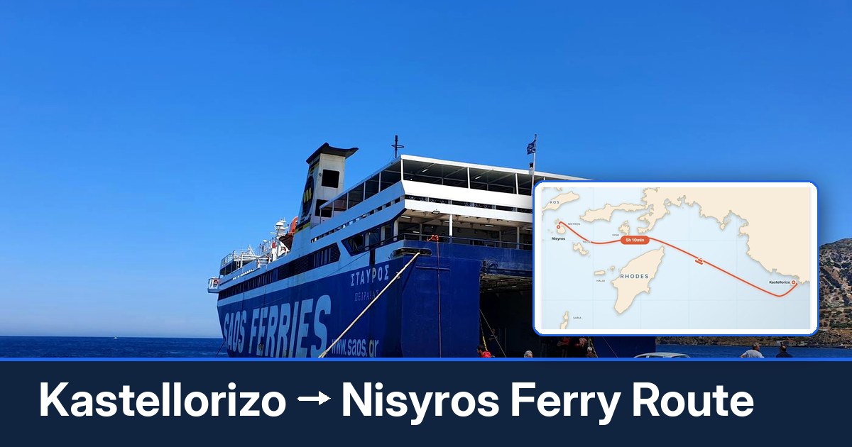 Kastellorizo to Nisyros ferry route summary