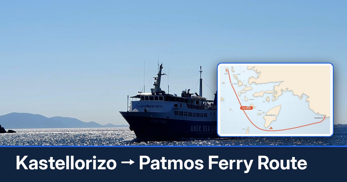 Kastellorizo to Patmos ferry route summary