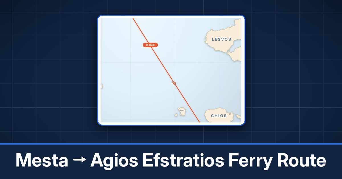 Mesta to Agios Efstratios ferry route summary