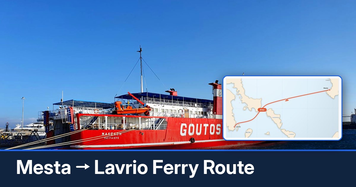 Mesta to Lavrio ferry route summary