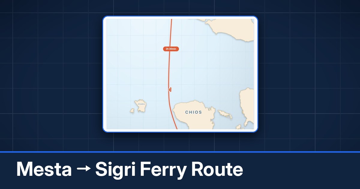Mesta to Sigri ferry route summary