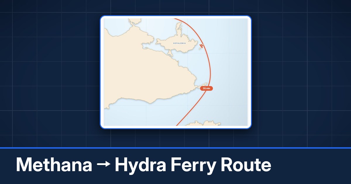 Methana to Hydra ferry route summary