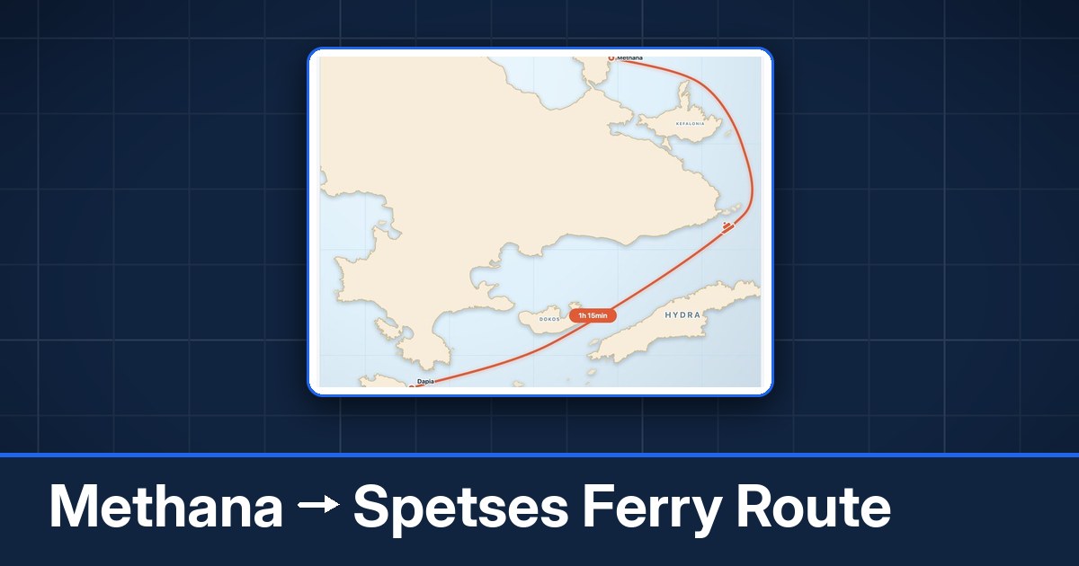 Methana to Spetses ferry route summary