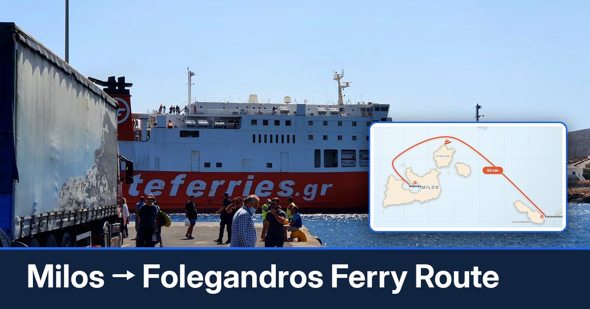 Milos to Folegandros ferry route summary