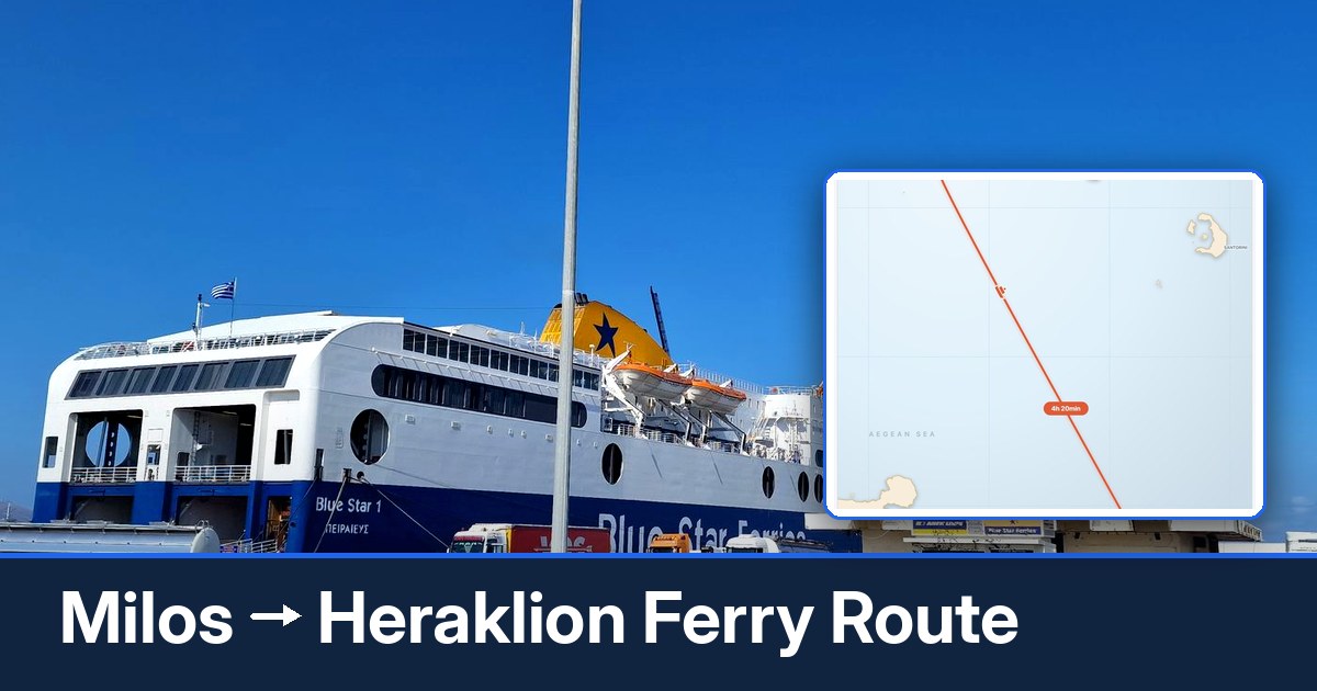 Milos to Heraklion ferry route summary