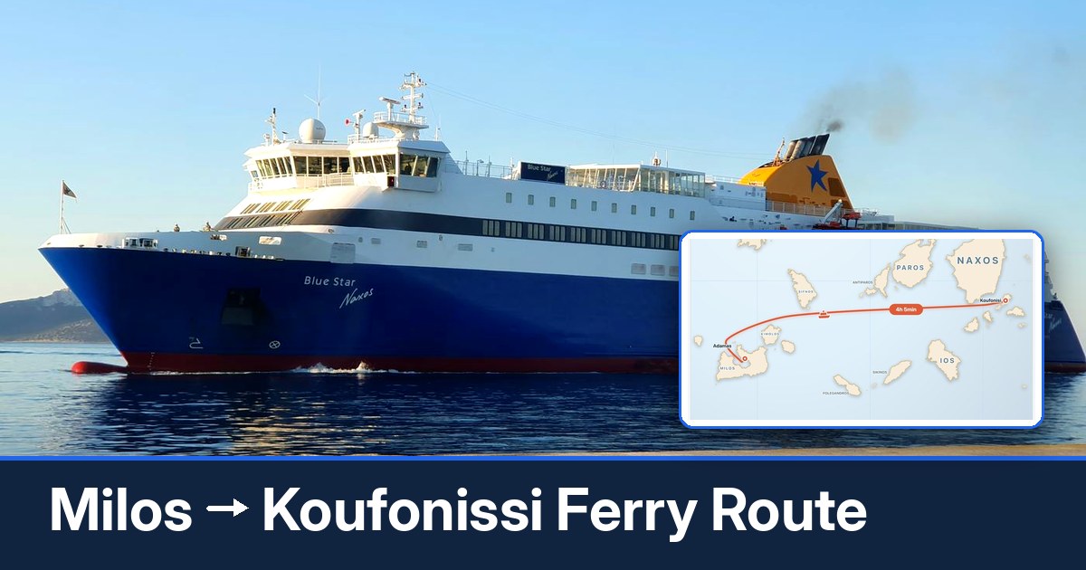 Milos to Koufonissi ferry route summary