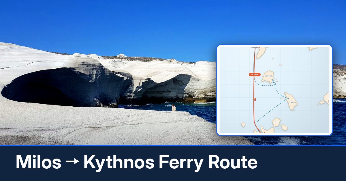 Milos to Kythnos ferry route summary