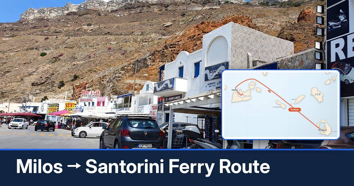 Milos to Santorini ferry route summary