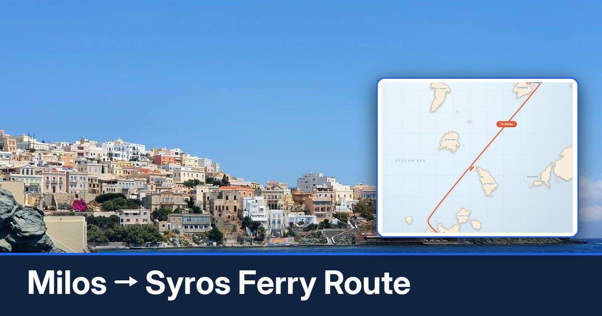 Milos to Syros ferry route summary