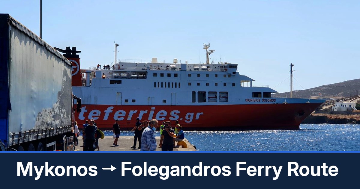 Mykonos to Folegandros ferry route summary
