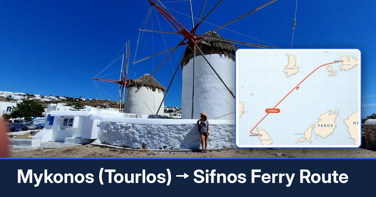 Mykonos (Tourlos) to Sifnos ferry route summary