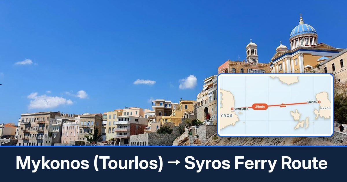 Mykonos (Tourlos) to Syros ferry route summary