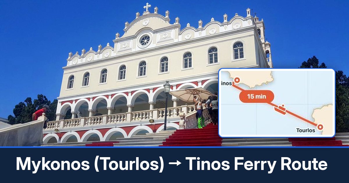 Mykonos (Tourlos) to Tinos ferry route summary