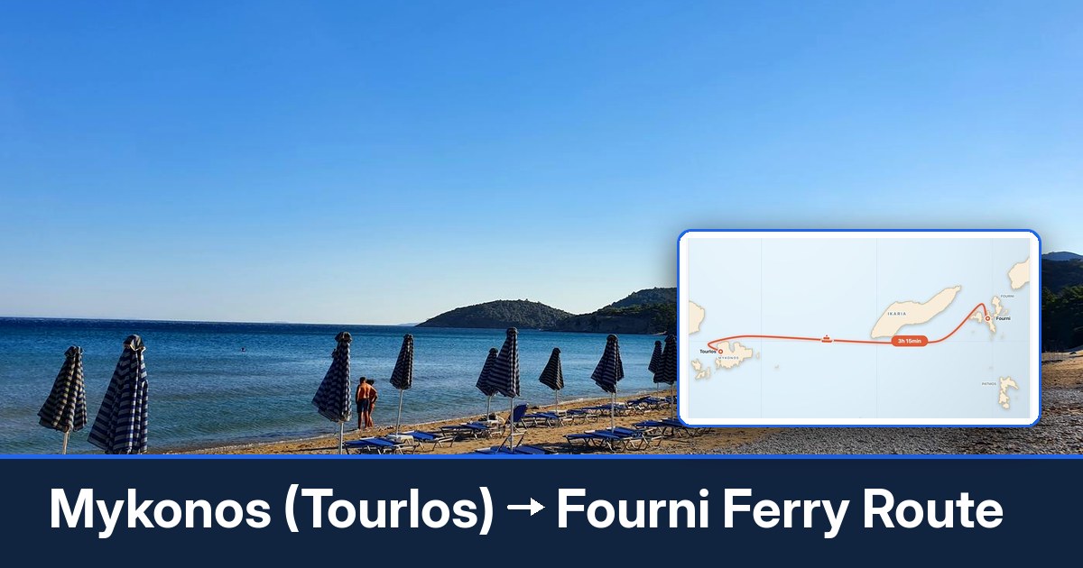 Mykonos (Tourlos) to Fourni ferry route summary