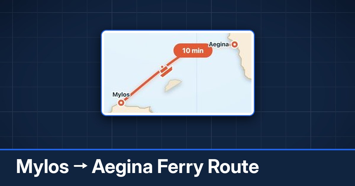 Mylos to Aegina ferry route summary