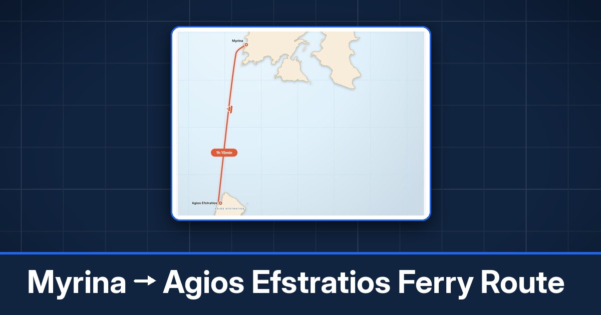 Myrina to Agios Efstratios ferry route summary