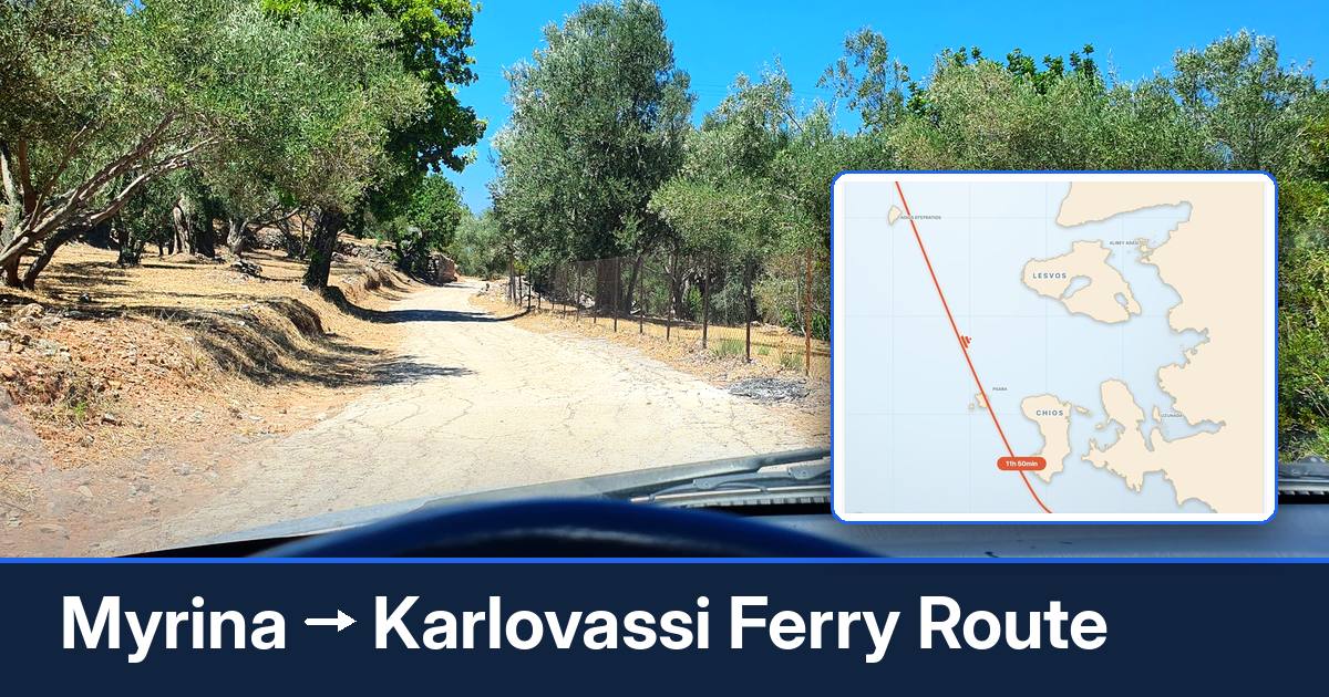 Myrina to Karlovassi ferry route summary