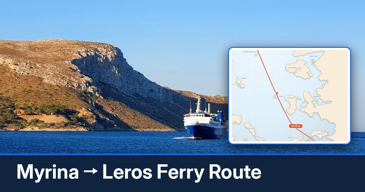 Myrina to Leros ferry route summary