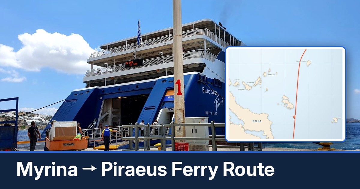 Myrina to Piraeus ferry route summary