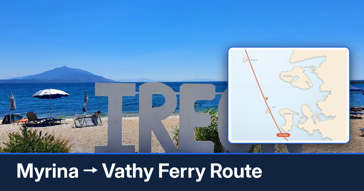 Myrina to Vathy ferry route summary