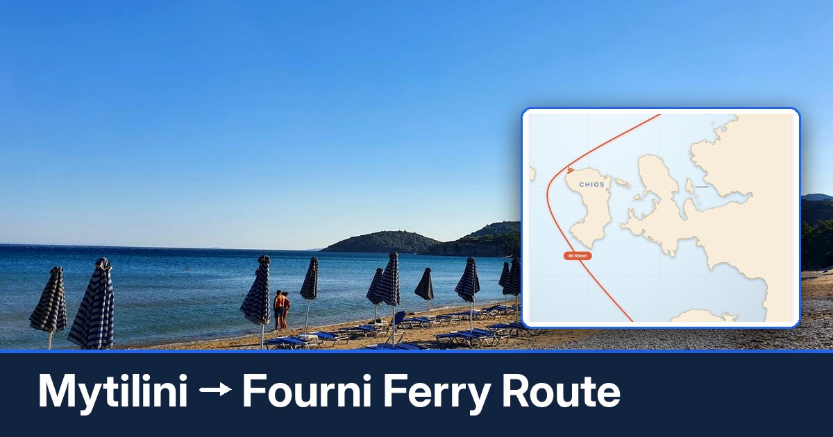 Mytilini to Fourni ferry route summary
