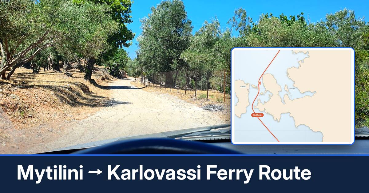 Mytilini to Karlovassi ferry route summary