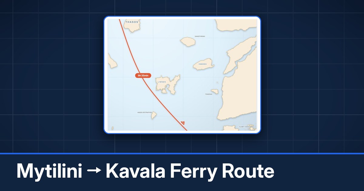 Mytilini to Kavala ferry route summary