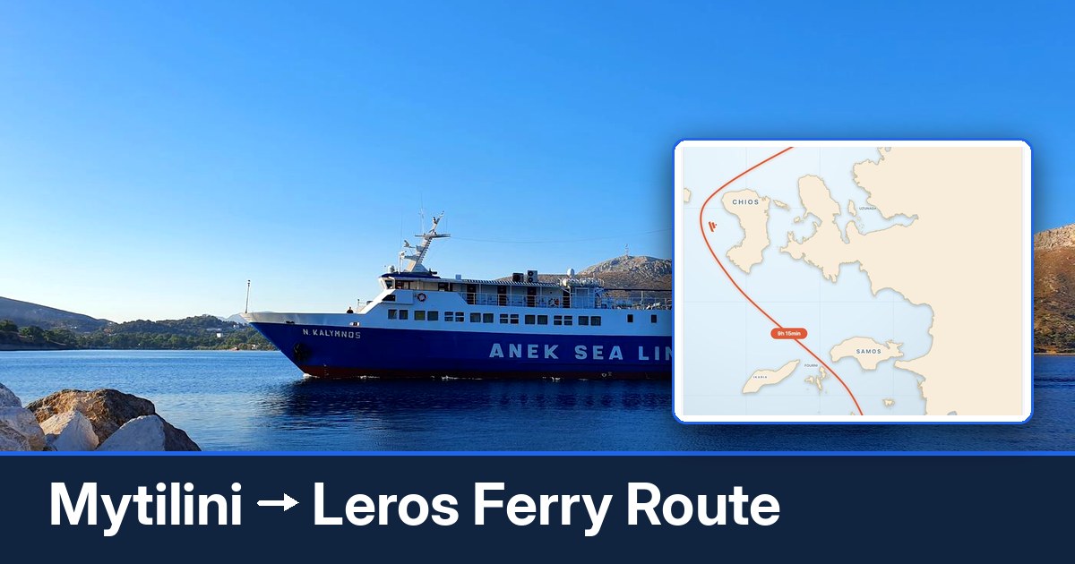 Mytilini to Leros ferry route summary