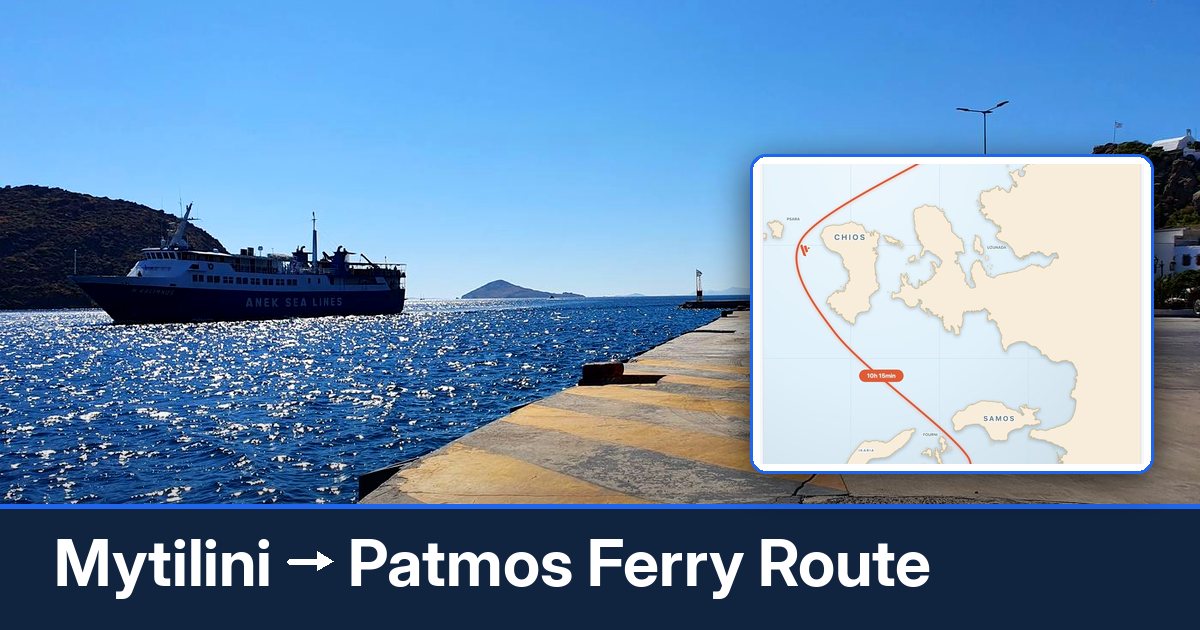 Mytilini to Patmos ferry route summary