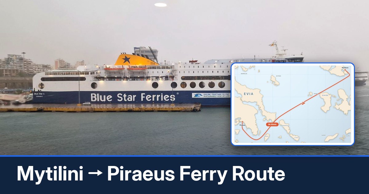 Mytilini to Piraeus ferry route summary