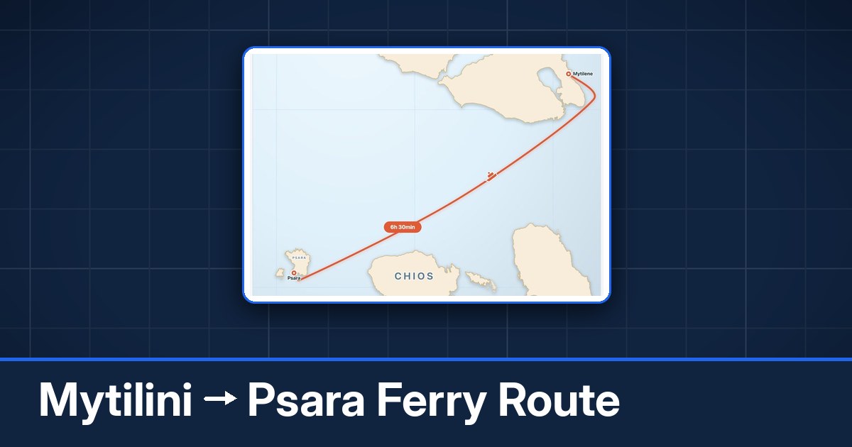 Mytilini to Psara ferry route summary