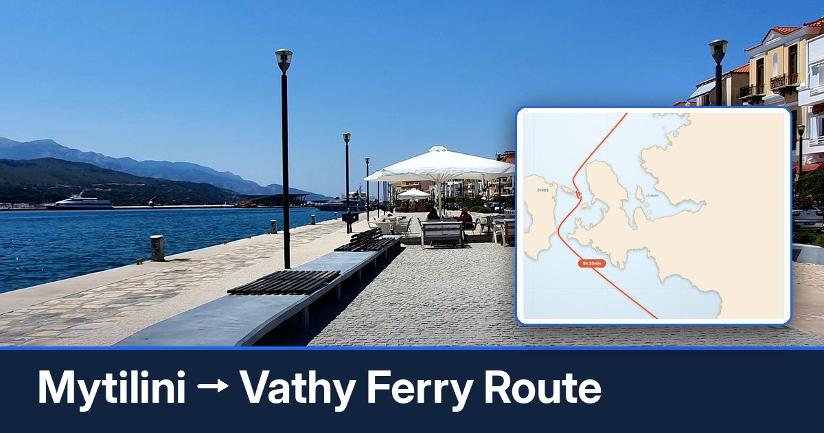 Mytilini to Vathy ferry route summary