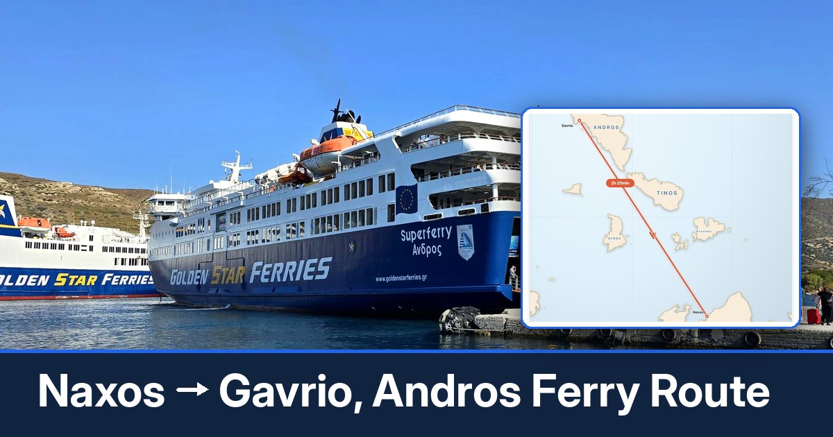 Naxos to Gavrio, Andros ferry route summary