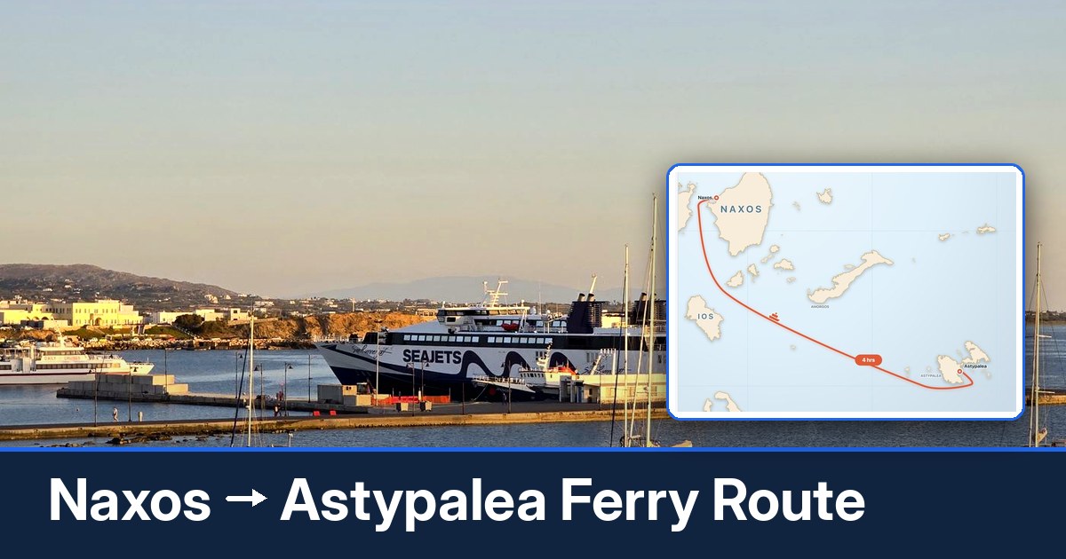 Naxos to Astypalea ferry route summary