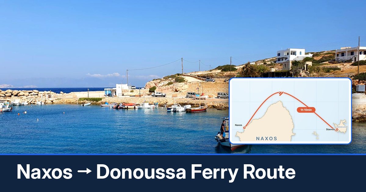 Naxos to Donoussa ferry route summary