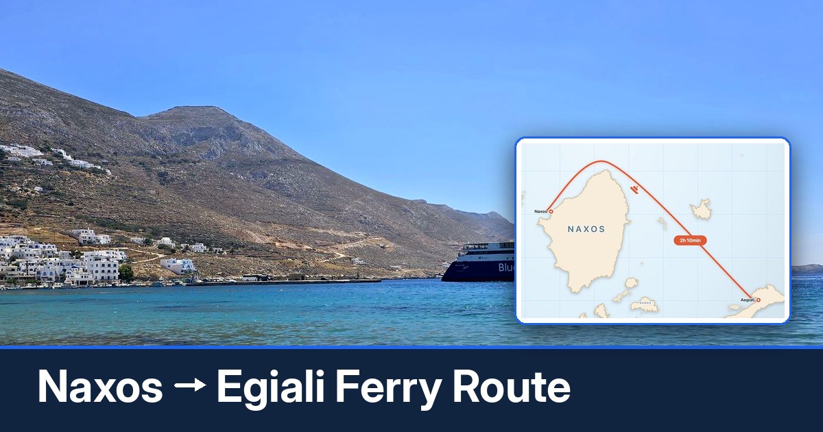 Naxos to Egiali ferry route summary