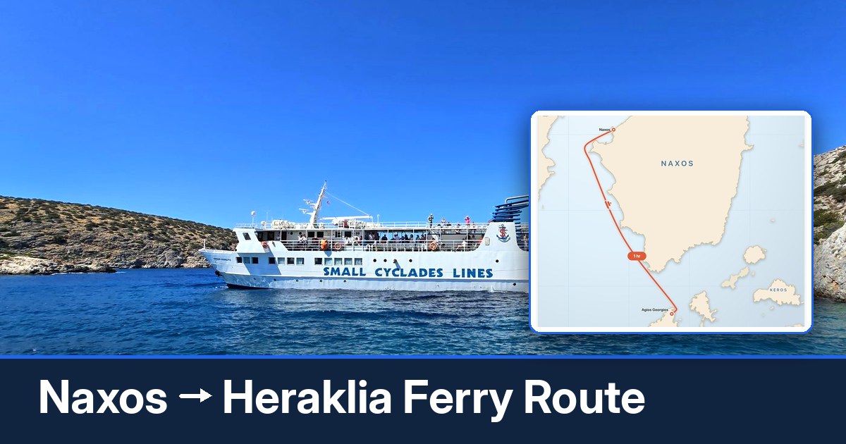 Naxos to Heraklia ferry route summary
