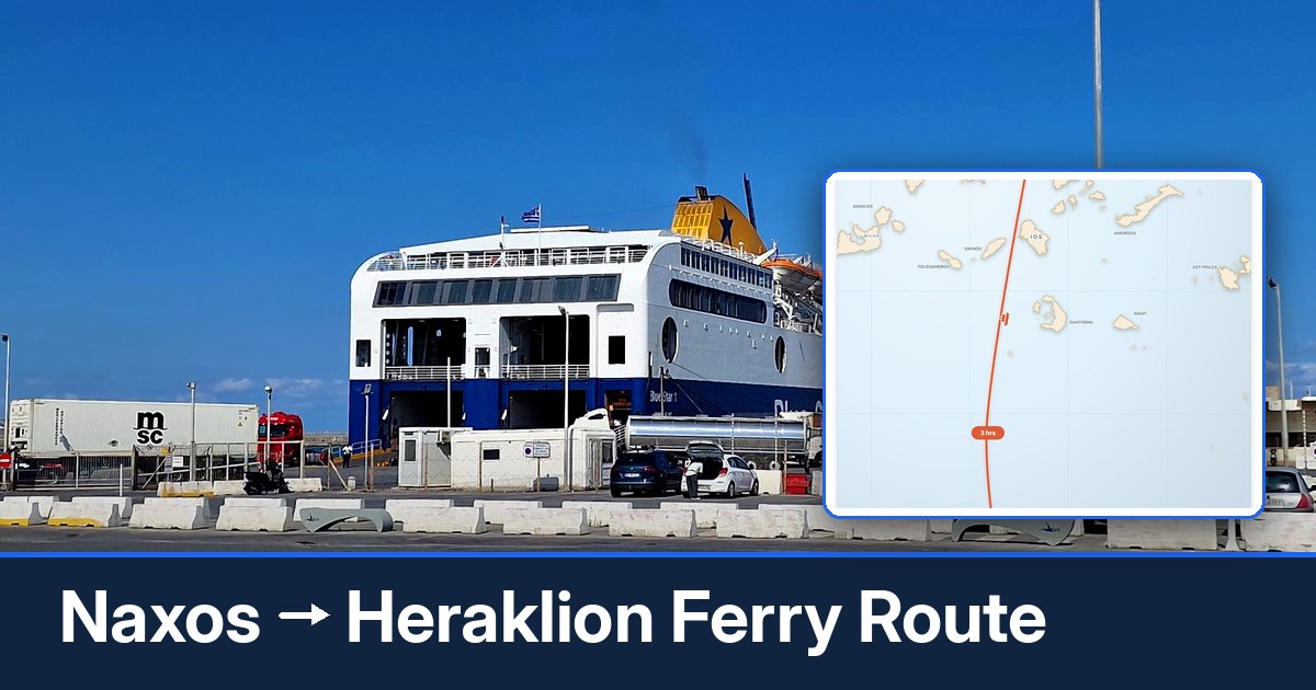 Naxos to Heraklion ferry route summary