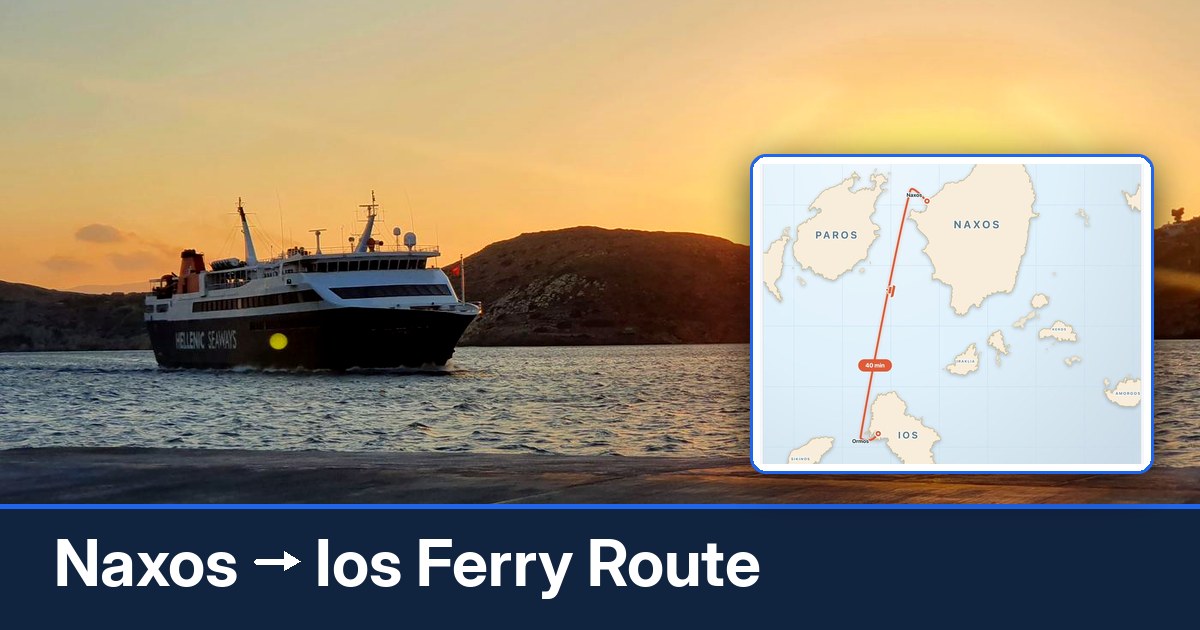 Naxos to Ios ferry route summary