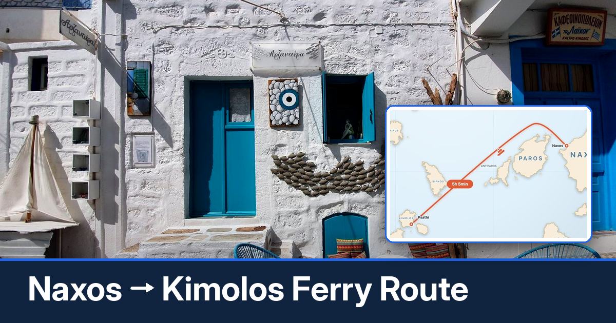 Naxos to Kimolos ferry route summary