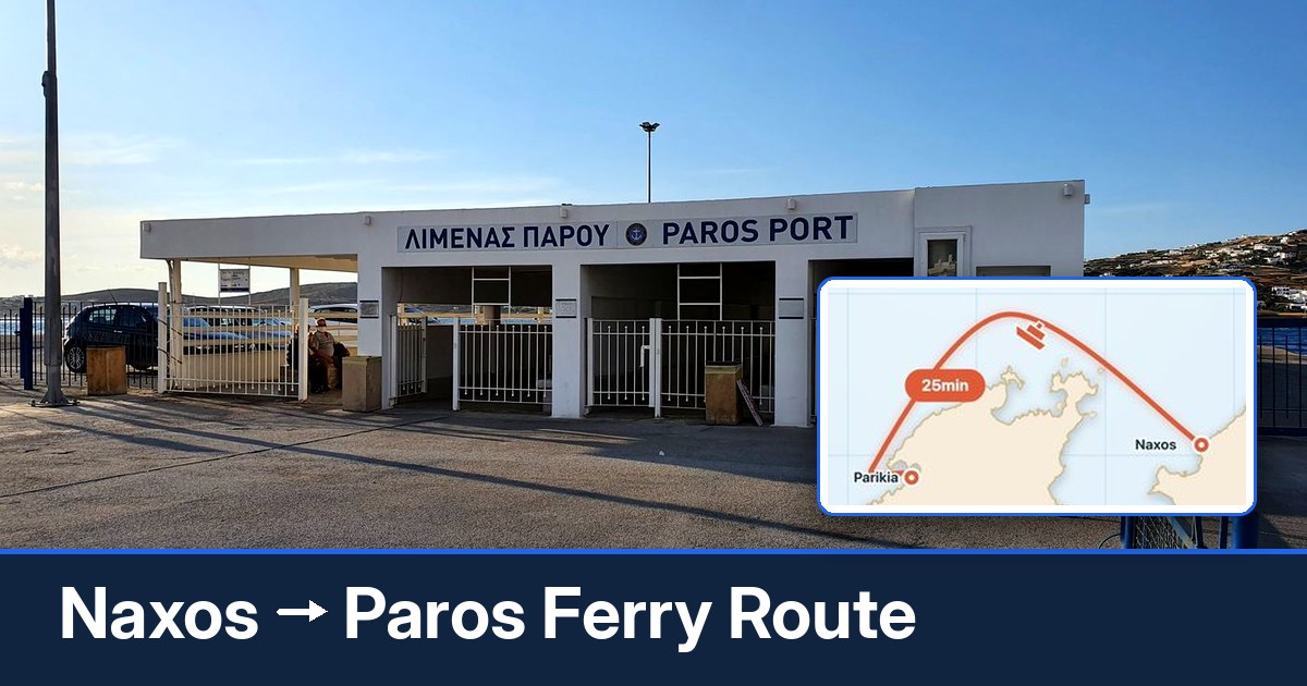 Naxos to Paros ferry route summary