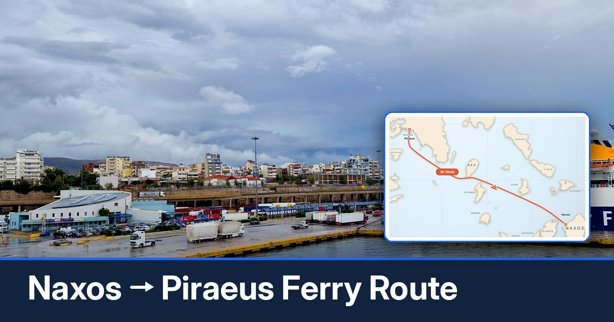 Naxos to Piraeus ferry route summary