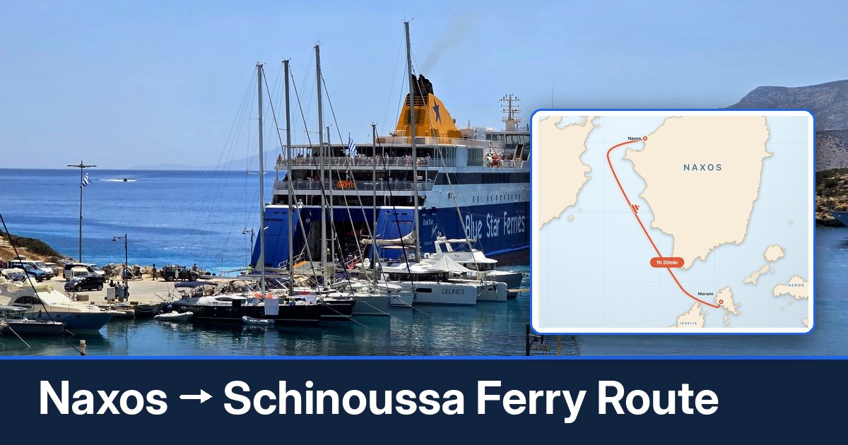 Naxos to Schinoussa ferry route summary